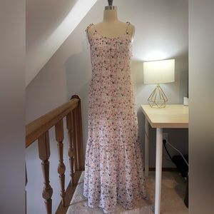 Express Chiffon Metallic Print Maxi Dress